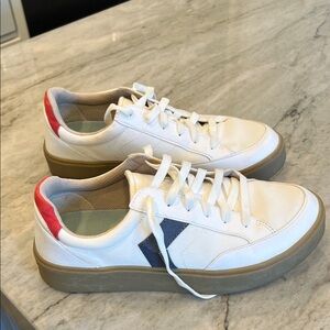 Dr. Scholl's White Sneakers with Red and Blue Details